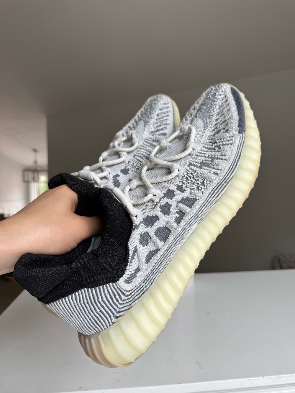 Adidas Yeezy Boost 350 V2 CMPCT Gray Black Knit Sneakers Men’s US 12